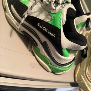 Balenciaga Triple S Sneakers - Green and Black